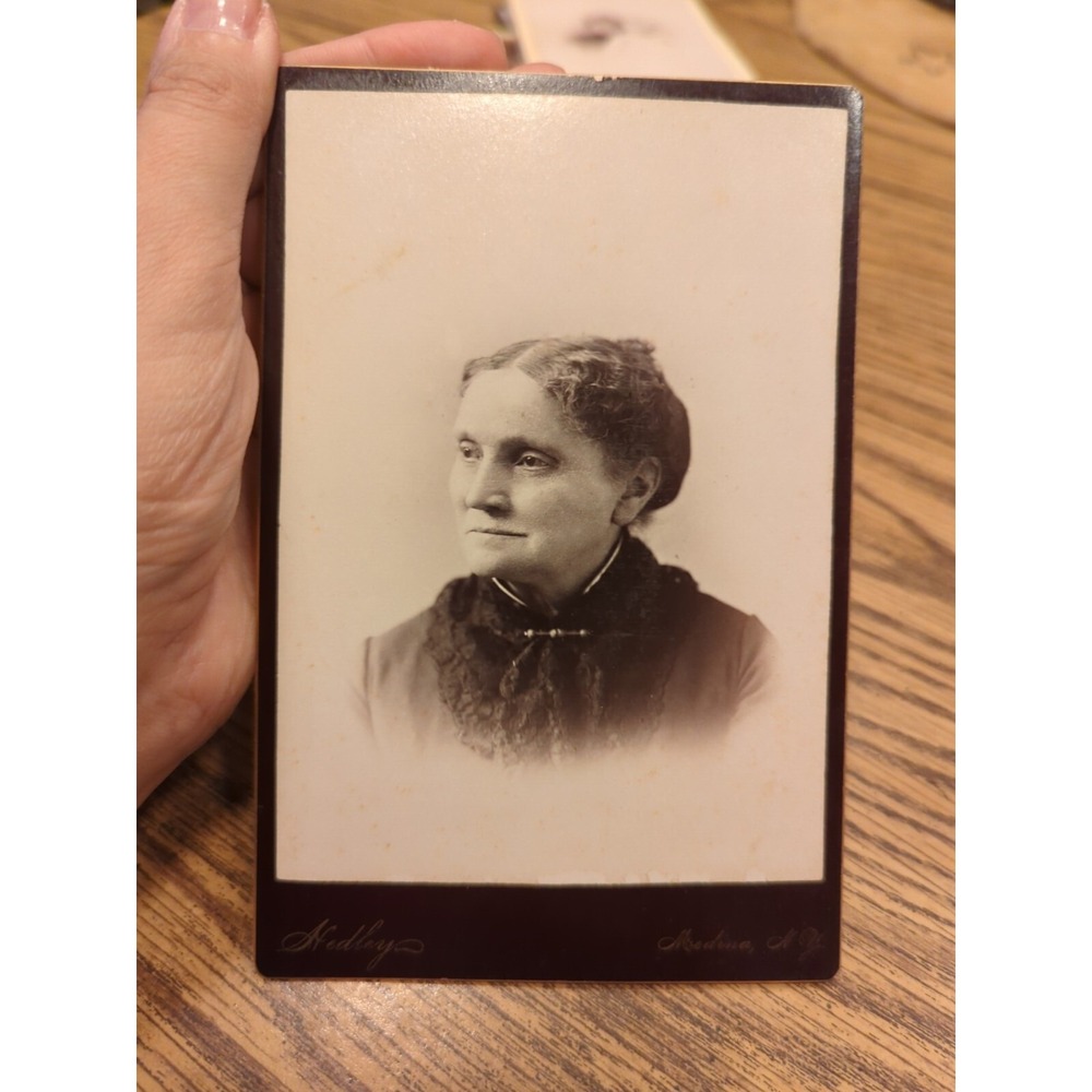 Antique Cabinet Card Lady Woman Photo Victorian Portrait Medina New York Hedley